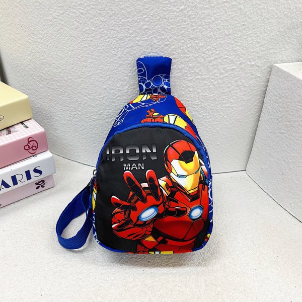 Comic Hero Print Sling Bag for Kids, Blue Crossbody Chest Bag with Adjustable Strap